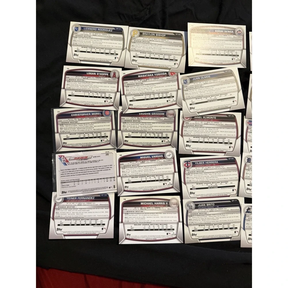 2021 / 2023 Topps MLB‎ baseball cards, series one numbered bp, lot of 50